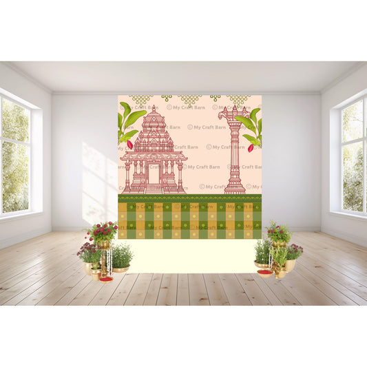 Madras checks Temple Backdrop Cloth