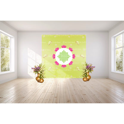 Auspicious Lotus Kolam Backdrop (8ft x 8ft)