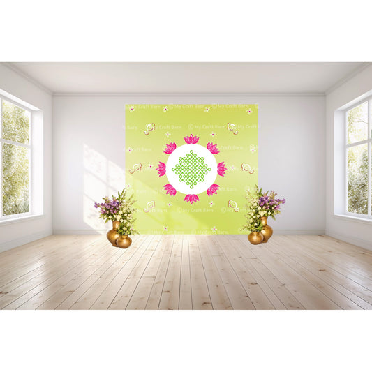 Auspicious Lotus Kolam Backdrop (8ft x 8ft)