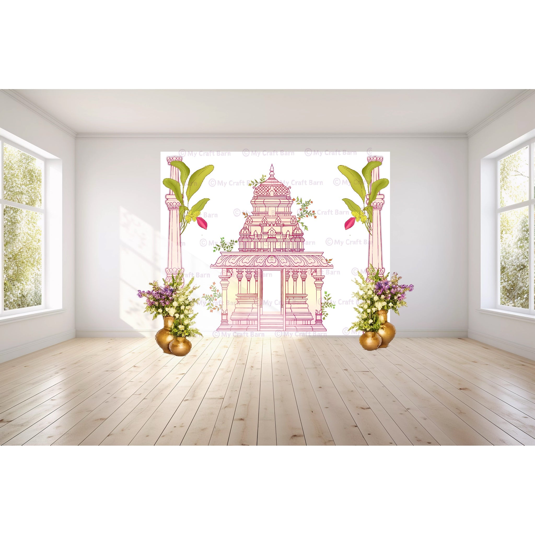 South Indian Temple Arch Backdrop Cloth (8ft high x 10ft wide) – My ...
