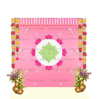 Auspicious Lotus Kolam Backdrop (8ft x 8ft)