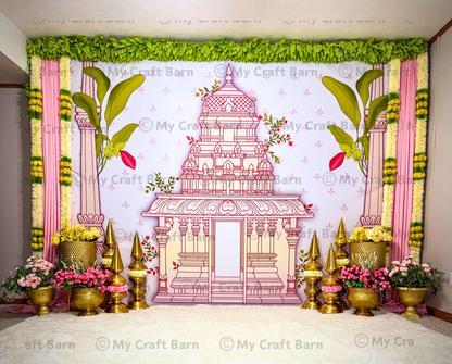 South Indian Temple Arch Backdrop Cloth (8ft high x 10ft wide)