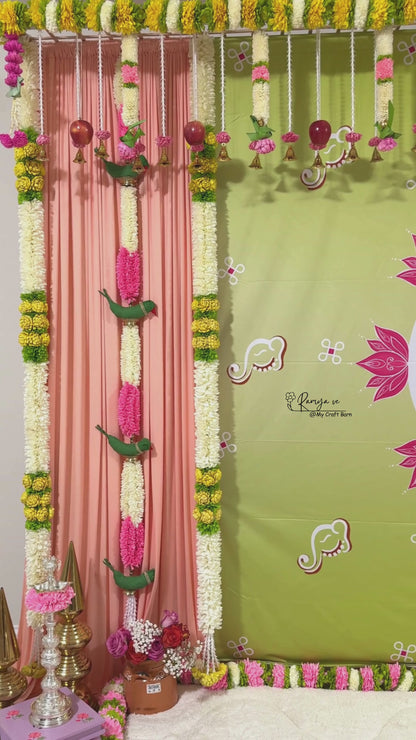 Auspicious Lotus Kolam Backdrop (8ft x 8ft)